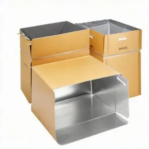 Caja de papel de aluminio corrugado de espuma aislada personalizada, Enfriador de revestimiento, cajas de cartón de envío