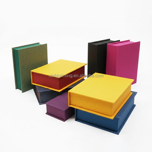 High Quality Custom Luxury Rich Colored Linen Fabric Magnetic Book-Shape Paper <strong>Collection</strong> Decorative Story Storage Book <strong>Box</strong> - Product Image 1