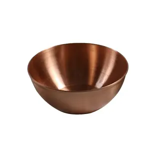 China Supplier High Quality Metal Spinning Brushed Copper Bowl for Decoration