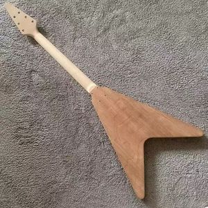 กีตาร์ไฟฟ้า <span class=keywords><strong>Flying</strong></span> <span class=keywords><strong>V</strong></span> กึ่งสำเร็จรูป พร้อมที่จับสายแบบหรูหรา ตัวกีตาร์ทำจากไม้โอ๊ค คอทำจากไม้เมเปิลยุโรป ฟิงเกอร์บอร์ดทำจากไม้โรสวูด - Product Image 5