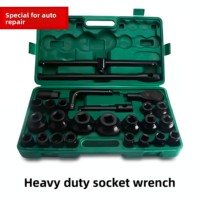 Jeu de douilles à chocs pneumatiques robustes de 26 pièces, 1/2 pouce, douilles hexagonales de 3/4, clés à douilles pour réparation automobile, kit d'outils pour l'entretien à domicile