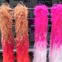 Boa en plumes d'autruche 13 plis, sur mesure, 2 mètres, écharpe en plumes de haute qualité, châle moelleux, décoration de robe de fête DIY, tricolore