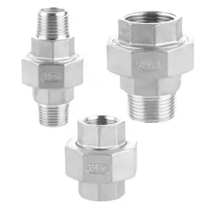 Unión de montaje de tubería de acero inoxidable 304, 3/4 "NPT Hembra x 3/4" NPT, adaptador de hilos hembra