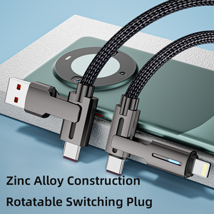 Cable tipo C con revestimiento de nailon, cable de carga rápida y transferencia de datos, USB Micro USB Tipo-C para teléfonos celulares iOS, computadoras, escáneres de código de barras - Product Image 6