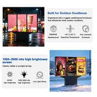 Affichage numérique extérieur étanche IP66 à trois écrans 3500 Nits pour menu drive-through de restaurant de restauration rapide