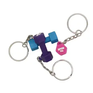 Mini PVC 2D kettlebell key chain creative fitness custom key chain around accessories Diy material keychain