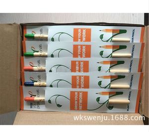 <span class=keywords><strong>Crayon</strong></span> de graines de plantes de dessin animé feu gratuit Crayons standard Carte cadeau Code Ensemble de papeterie de Noël pour enfants et élèves - Product Image 1