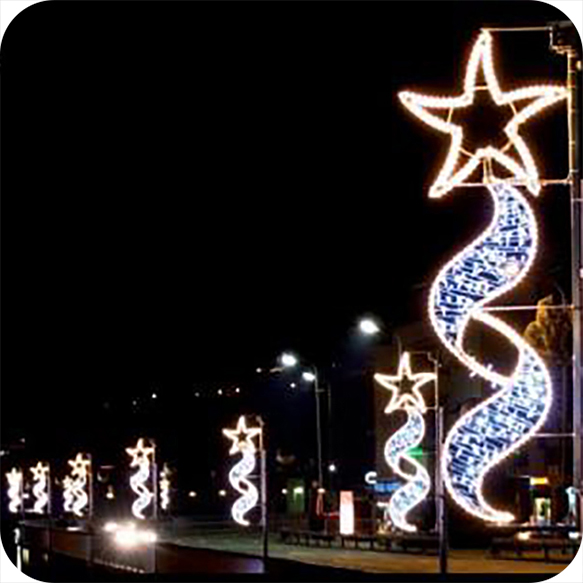 Commercial outdoor Christmas project decorations led across street motif lights