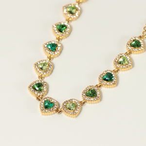 Pulsera de Cristal con Corte de Corazón, Chapada en Oro de 18K, Cadena de Eslabones para Mujer, Joyería Romántica, Regalo - Product Image 3