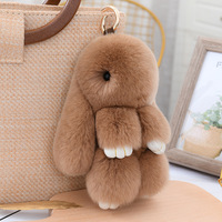 Gantungan Kunci Kelinci Rex Mini Bulu Lembut Boneka Plush Dekorasi Tas Mobil Hadiah untuk Wanita Grosir