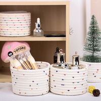 Petits paniers ronds tissés en corde de coton, 1 pièce, petits paniers de rangement pour organiser les jouets, les clés, tiroirs de collations, idée cadeaux