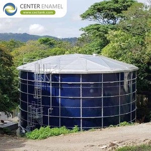 Réservoir de filtration à sable avec structure en acier enduit d'époxy et toit en dôme d'aluminium - Product Image 5