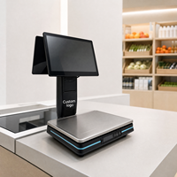 Balance calculatrice de prix, terminal de point de vente (PDV) avec double écran 15,6 pouces, imprimante intégrée, processeur Intel i5, Wi-Fi 6, RM-80