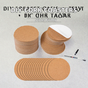 Supports <span class=keywords><strong>de</strong></span> sublimation autocollants en <span class=keywords><strong>liège</strong></span> à forte adhérence, modernes, pour loisirs créatifs, ronds et carrés, avec mini-matelas <span class=keywords><strong>de</strong></span> support pour feuilles. - Product Image 6