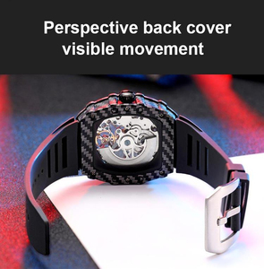 Carbon Fiber Style <b>Skeleton</b> Fashion Luxury Men Tourbillon <b>Automatic</b> Mechanical Wrist <b>Watch</b> - Product Image 2