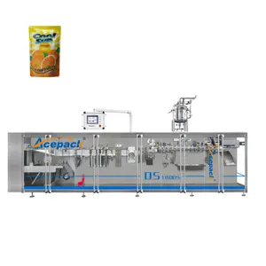 Round corner doypack pouch bag fully auto form fill seal packing filling machine from roll film for liquid product