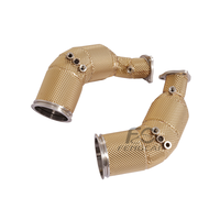 Tubo de Escape de Alto Flujo SS304 para Audi RS4 RS5 2.9T B9.5 2020-2024, Tubo de Escape Aislado Dorado, Mejora de Potencia