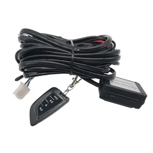 DC12V Input Custom 16AWG Strobe Automotive Wire Harness for LED Pods Light Bar Wiring with Relay Fuse Switch & Remote Controller