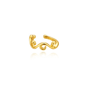 Hypoallergenic 18K Gold Plated S925 Sterling <b>Silver</b> Zircon Plain Branch Shape Minimalist Ear <b>Cuff</b> Adjustable Non-Pierced - Product Image 5