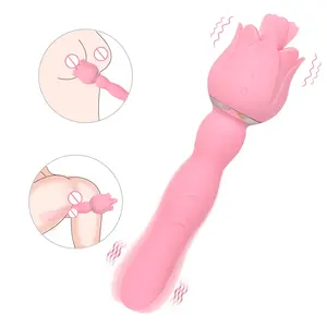 2024 Lotus-Stick 12 Geschwindigkeiten Stimulation Leckende Klitoris Stoßender Vaginal 2-in-1 G-Punkt Vibrator Massagegerät Sexspielzeug für Erwachsene