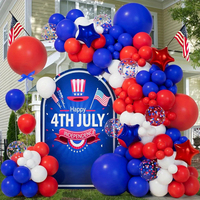 Kit de guirlande d'arche de ballons pour la fête de l'indépendance, 140 pièces, pour le 4 juillet, fête d'anniversaire, anniversaire de mariage, décorations intérieures et extérieures