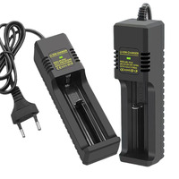 Chargeur de batterie intelligent à fente unique de norme européenne 18650/26650/16340/21700 Chargeur de lampe de poche Anti-Backcharge Feature