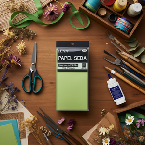 Carta Velina Verde 50x66 Cm Perlata per Artigianato - Product Image 3