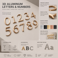 Letras y Números 3D Personalizados de Acero Inoxidable Sólido, Letreros Metálicos Resistentes a la Intemperie para Exteriores, para Edificios de Oficinas
