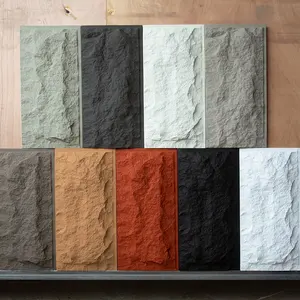 Panel de pared de piedra de seta de poliuretano moderno, revestimiento de piedra Artificial impermeable para interiores y exteriores, respetuoso con el medio ambiente