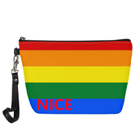 Pochette de maquillage personnalisée avec motif arc-en-ciel (design à sept rayures) et motif gay, imprimée UV, pour les voyages en voiture et l'organisation des produits de beauté dans la salle de bain