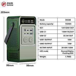 Batterie Externe Portable d'Extérieur <span class=keywords><strong>200W</strong></span> 192Wh avec Capacité de Charge <span class=keywords><strong>Solaire</strong></span> pour <span class=keywords><strong>Camping</strong></span>, Téléphones Portables et Ordinateurs Portables - Product Image 6