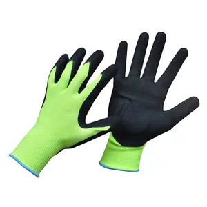 Sarung tangan pelindung Badan Keselamatan 2023 sarung tangan potong poliester antipotong sarung tangan kerja nilon lapis lateks untuk bekerja