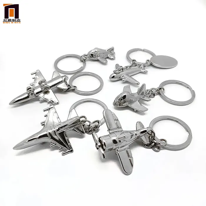 Auto Schlüssel anhänger Charme Herz Schlüssel ring Personal isierte Benutzer definierte Logo Halter Flugzeug Blank In Bulk 3D Flugzeug Metall Schlüssel ring Schlüssel bund