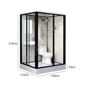 Salle de bain modulaire intégrée Pod Salle de douche préfabriquée complète avec toilettes Maison conteneur intégrée mobile pour salles de bains - Product Image 1