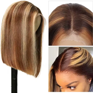 Faits saillants <span class=keywords><strong>Dégradé</strong></span> P4/27 Couleur 13X4 13X6 HD Lace Front Perruque Vietnamien BOB Glueless Perruques <span class=keywords><strong>Cheveux</strong></span> Humains Femmes Perruques Vendeurs Chinois - Product Image 2