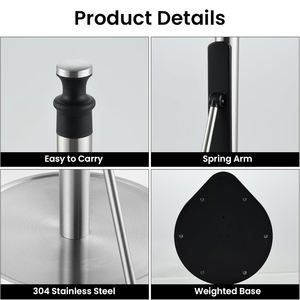 Cf अनुकूलित एक हाथ के आंसू कागज तौलिया स्टैंड धारक स्टेनलेस स्टील ऊतक रसोई बाथरूम कार्यालय डिस्पेंसर रैक - Product Image 3