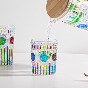 Juego de Teteras Retro con Diseño de Girasol, Pintadas a Mano con Arcoíris, en Relieve, de Vidrio, para el Hogar, Sala de Estar, para Beber Té, Café o Frutas - Product Image 3