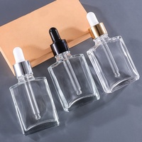En stock, flacon compte-gouttes carré en verre transparent de 1 oz (30 ml) avec compte-gouttes, flacon compte-gouttes carré de 1 oz pour huiles essentielles, pour parfums