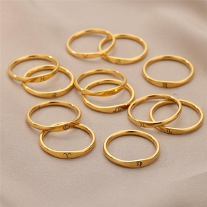 Anillo Sencillo Nuevo para Parejas, Anillo de Acero Inoxidable en Oro y Plata para Mujer, Showfay 666 - Product Image 6
