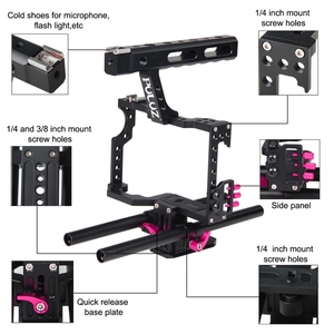 Stabilisateur de poignée de cage de caméra PULUZ pour <span class=keywords><strong>Sony</strong></span> A7 A7S <span class=keywords><strong>A7R</strong></span>, A7 II A7 <span class=keywords><strong>III</strong></span> <span class=keywords><strong>A7R</strong></span> IV, A6000 A6500, A6300 pour DMC-GH4 Lumix - Product Image 5