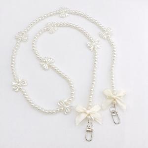 Perle noeud papillon sangle Anti-perte fronde sac à clip universel pour coque de téléphone lanière de téléphone perlée à la main longue bandoulière <span class=keywords><strong>collier</strong></span> chaîne - Product Image 5