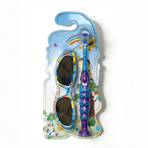 批发定制ISO认证塑料儿童卡通牙刷套装带牙膏牙刷套装 - Product Image 1