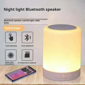 Custom Logo Led Touch Lamp Portable <strong>Table</strong> Speaker Pc Audio Desk Lamp Speaker Moon Light With Speaker For Christmas Holidays - Product Image 4