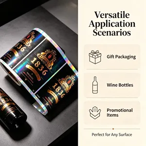 Pegatinas Holográficas con Láser Arcoíris, Pegatinas Decorativas con Logotipo Holográfico, Resistentes al Agua y con Corte Personalizado - Product Image 5