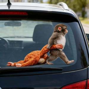 Autocollants décoratifs en vinyle pour fenêtre de voiture, singes brisant les vitres, 6 8 12 15.7 19.7 pouces, pour autocollants de fenêtre automobile - Product Image 1