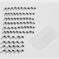 DORISEA 27516 Anneau en céramique 80 pcs/boîte Anneaux guides de canne à pêche noirs 1.5mm-3.5mm Tip Tops Kit de réparation pour outils de pêche