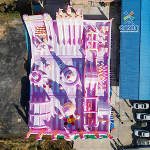 Aire de jeux pour enfants personnalisée, intérieure et extérieure, rose, parc à thème géant gonflable à la crème glacée, jeu sportif, toboggan d'escalade, rebondissement, saut - Product Image 4