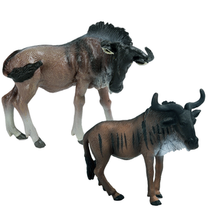 Yxs simulación vida silvestre modelo estático sólido ñu africano escena de juguete de plástico para niños - Product Image 1