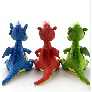 Peluche de dragon colorée et douce personnalisée avec un ventre jaune, adorable jouet pour les amateurs de dragons - Product Image 3