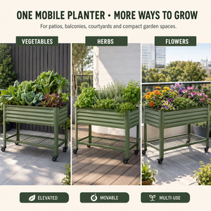 Bac à légumes surélevé mobile avec roues, jardinière en métal surélevée, étagère de rangement, couleur personnalisée, vente en gros en Australie - Product Image 4